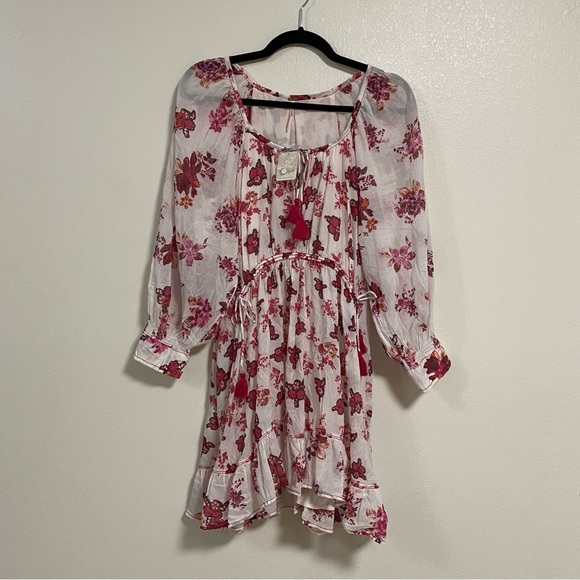Free People Dress Women’s Size Small Ivory Floral Camella Bohemian Minidress NWT - Picture 1 of 16